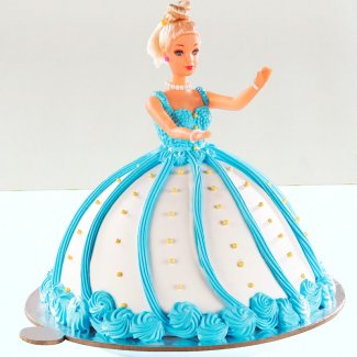 Blue Barbie Fondant Cake